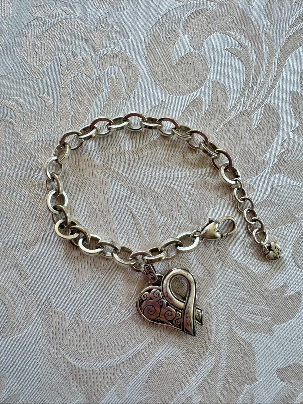Brighton Silver Heart Locket Charm Bracelet